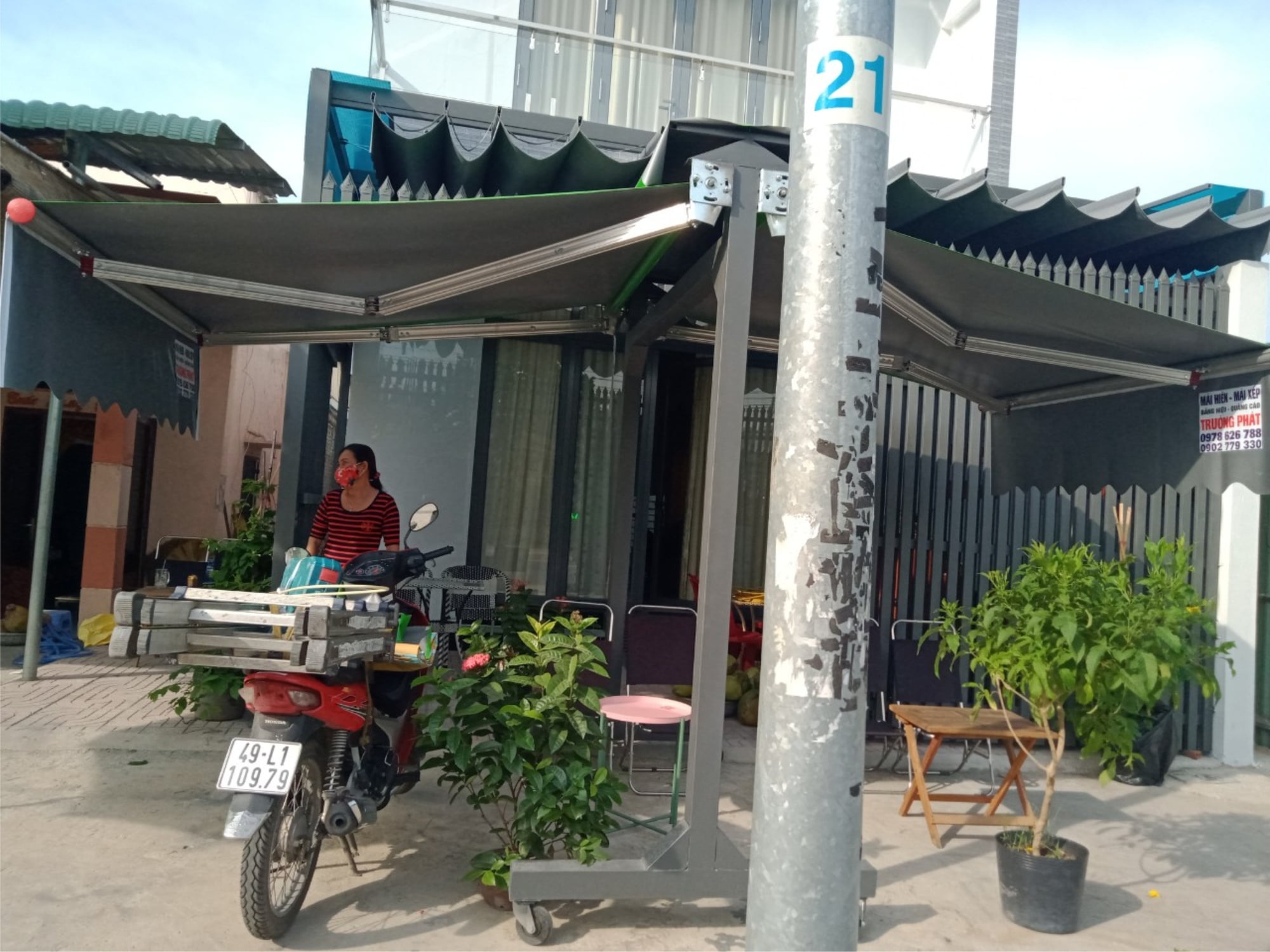 mái che bạt xếp đẹp